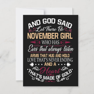 Birthday | And God Said Let There Be November Girl Card