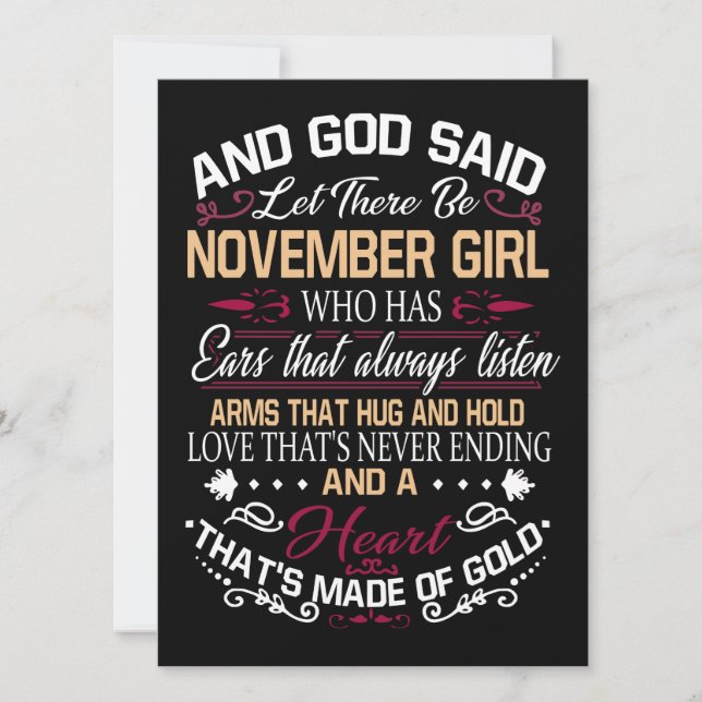 Birthday | And God Said Let There Be November Girl Save The Date (Front)