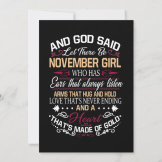 Birthday | And God Said Let There Be November Girl Thank You Card