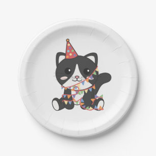 Birthday Animal Cute Cat for Kids Birthday Party Paper Plate