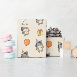 Birthday Animal Cute Donkey Kids Birthday Party Wrapping Paper