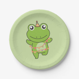 Birthday Animal Cute Frog for Kids Birthday Party Paper Plate