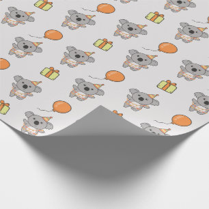 Birthday Animal Cute Koala Kids Birthday Party Wrapping Paper