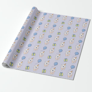 Birthday Animal Cute Polar Bear Kid Birthday Party Wrapping Paper