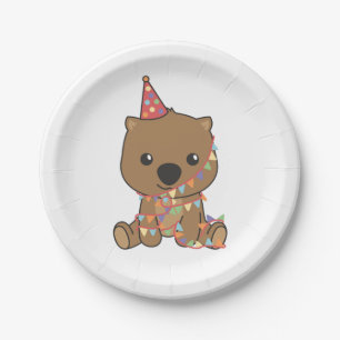 Birthday Animal Cute Wombat Kids Birthday Party Paper Plate
