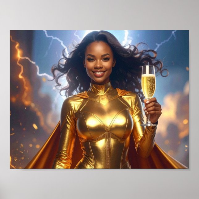 Birthday & Anniversary Superhero Congratulations Poster (Front)