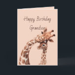 Birthday Awesome Grandson  Fun Giraffe Animal Card<br><div class="desc">Happy Birthday Grandson I can't tell you how much I love and appreciate you.  Have a birthday as awesome as you are with cute cuddling Giraffe</div>