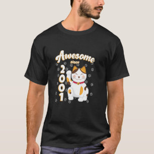 Birthday Awesome Since 2001 Men's Women's Cat Wavi T-Shirt