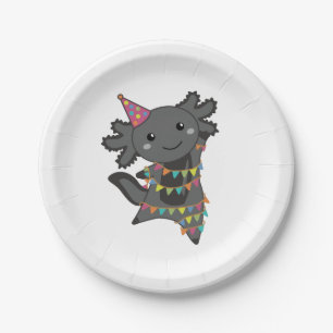 Birthday Axolotl Garland Adult Cloth Face Mask Paper Plate