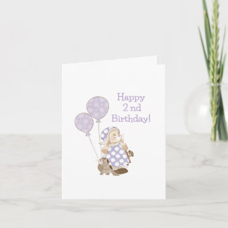 Birthday Baby Girl Two Greeting Card