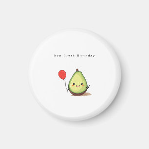 Birthday Badge, avocado birthday magnet cute