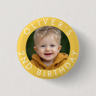 Birthday Badge Custom Name & Age 1 Inch Round Button