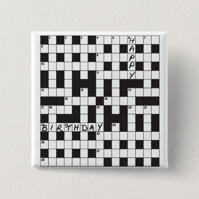 Birthday badge - For crossword lovers (Devant)