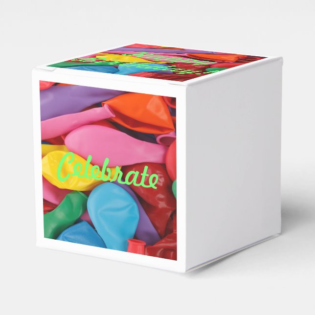 Birthday Balloon Box! Favor Box (Front Side)
