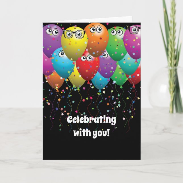 Birthday balloon bunch from group card (Front)