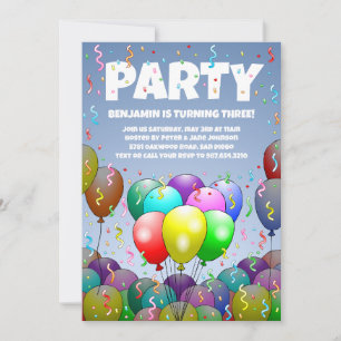 Birthday Balloon Party Invitation