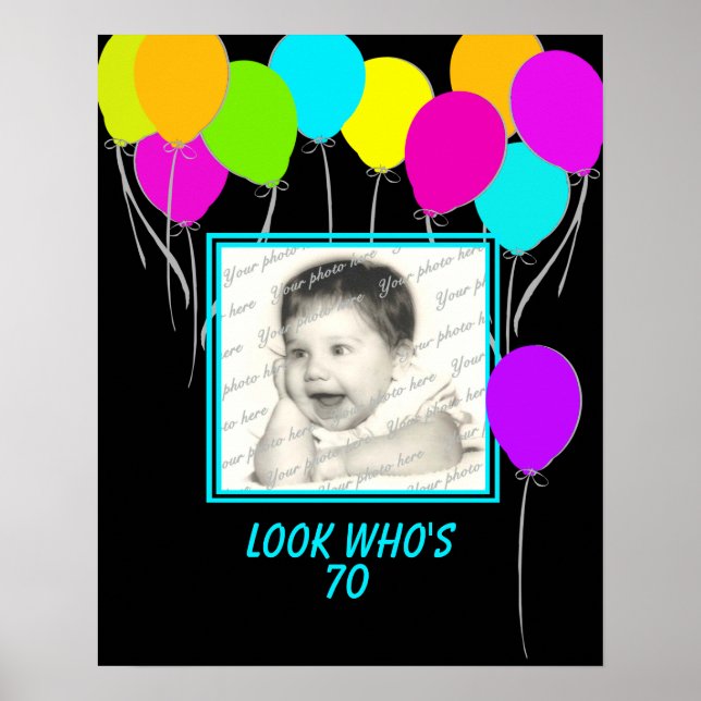 Birthday Balloon Photo Poster (Front)