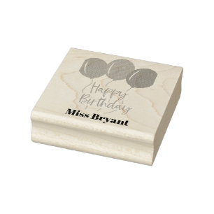 Birthday Balloon Rubber Stamp