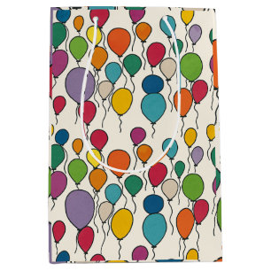 Birthday Balloon Watercolor  Medium Gift Bag