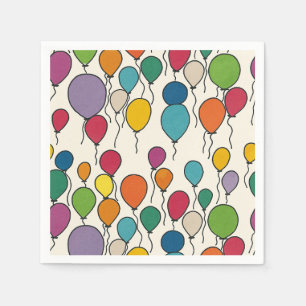 Birthday Balloon Watercolor Napkin