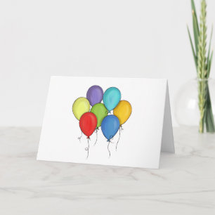Birthday Balloon Watercolor Personalized Confetti Card