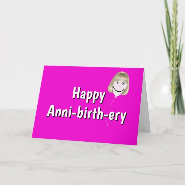 Birthday Balloon with Hair Card (Front)