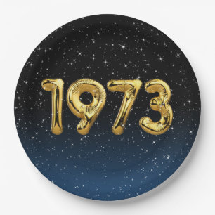 Birthday Balloons 1973 In Stars Paper Plate
