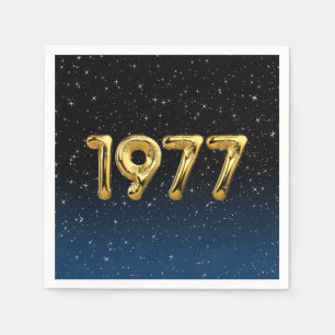 Birthday Balloons 1977 In Stars  Napkins