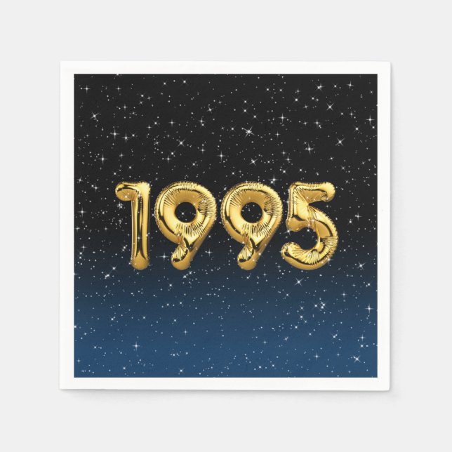 Birthday Balloons 1995 In Stars Napkins (Front)