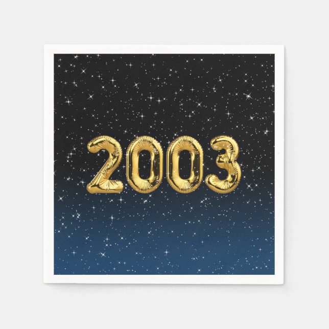 Birthday Balloons 2003 In Stars Napkin (Front)