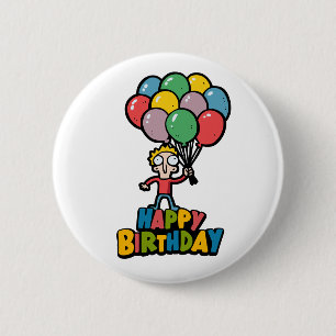 Birthday Balloons 2 Inch Round Button