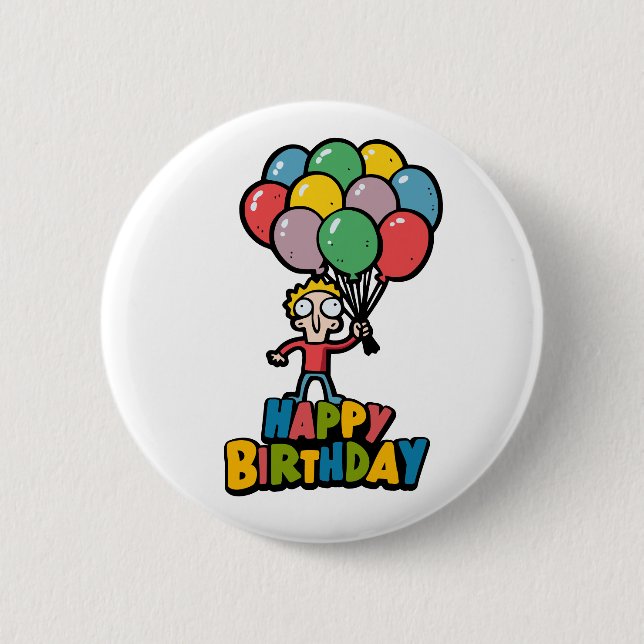 Birthday Balloons 2 Inch Round Button (Front)