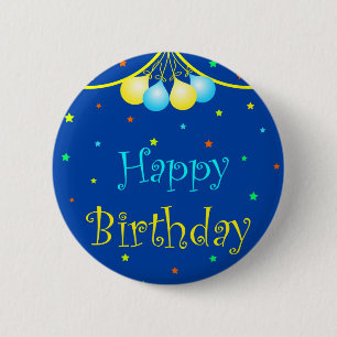 Birthday balloons 2 inch round button