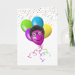 Birthday Balloons and Confetti Humour Card