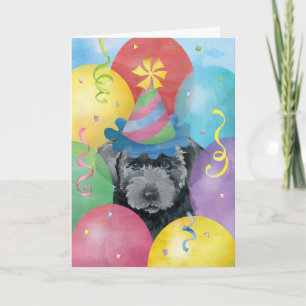 Birthday Balloons Bouvier des Flandres Card