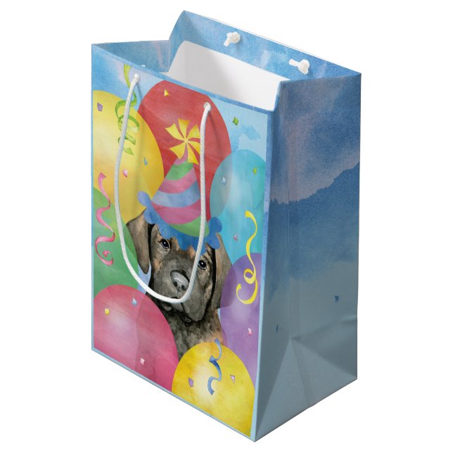 Birthday Balloons Cane Corso Medium Gift Bag (Front Angled)