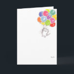 BIRTHDAY BALLOONS CARD<br><div class="desc">A small cat is carried aloft by a bunch of colourful balloons. The return of a Boynton classic.</div>