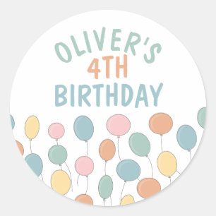 Birthday Balloons Classic Round Sticker