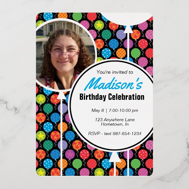 Birthday Balloons Custom Photo Name (Back)