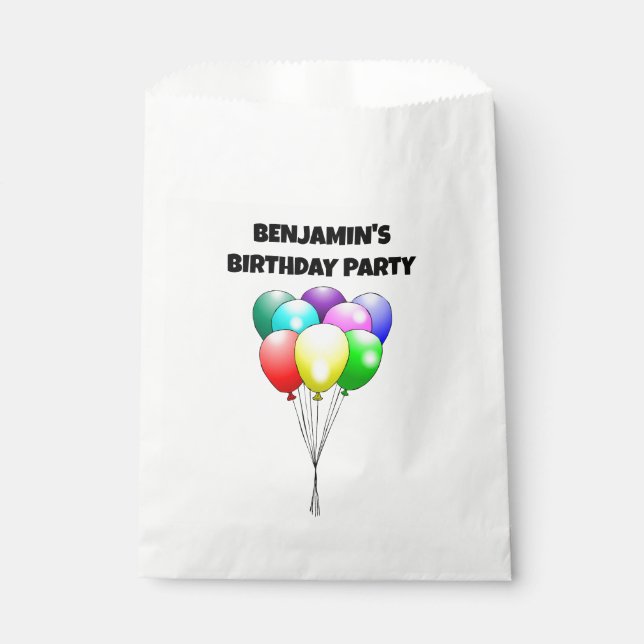 Birthday Balloons Favour Bag (Front)