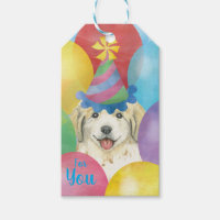 Birthday Balloons Great Pyrenees Gift Tags