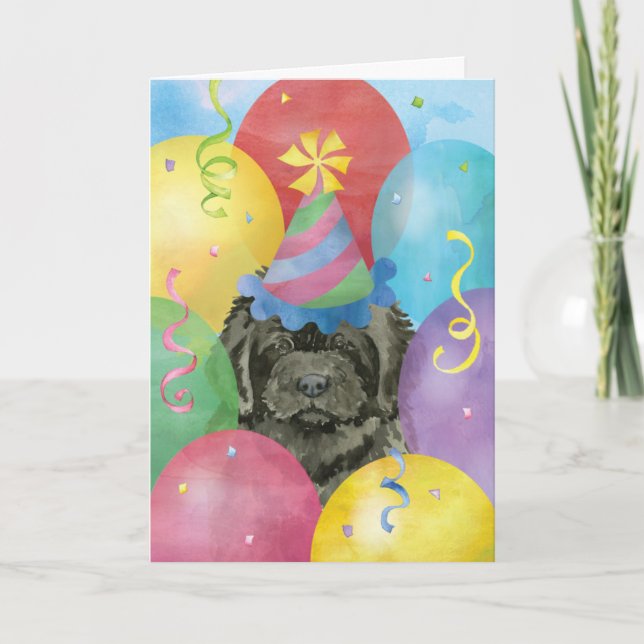 Birthday Balloons Newfoundland Card (Front)