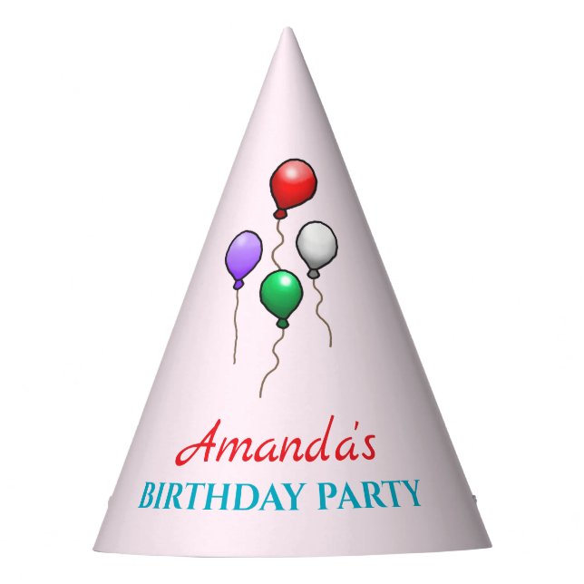 Birthday Balloons Party Hat (Front)