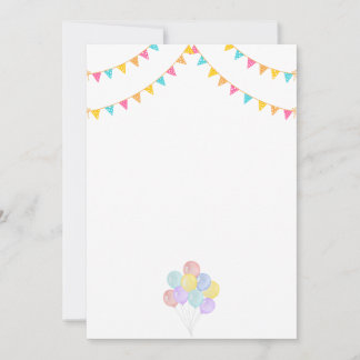 Birthday Balloons Party Invitations Announcement