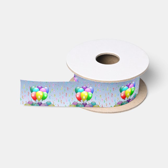 Birthday Balloons Satin Ribbon (Spool)