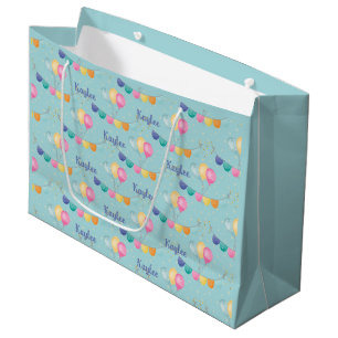 Birthday Balloons Stars and Glitter Personalized Large Gift Bag