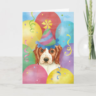 Birthday Balloons Welsh Springer Spaniel Card
