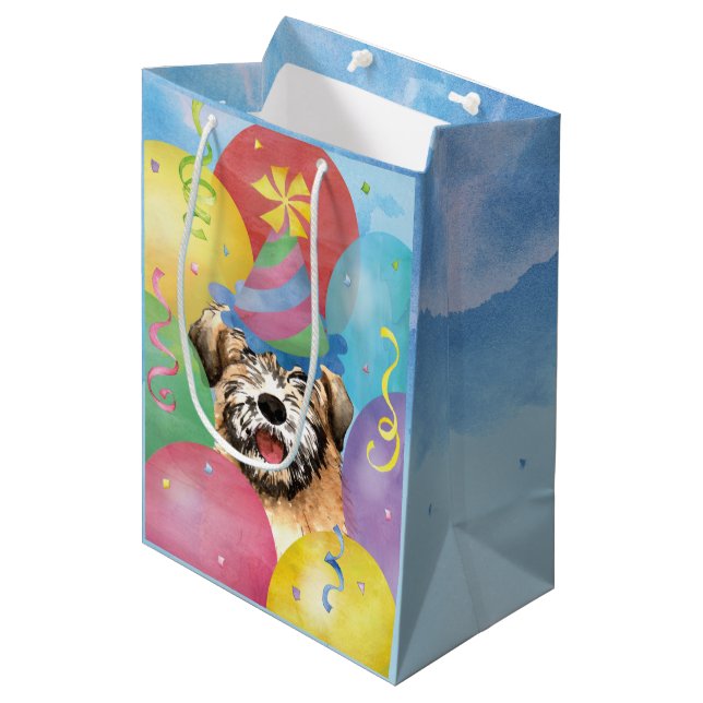 Birthday Balloons Wheaten Terrier Gift Bag (Front Angled)