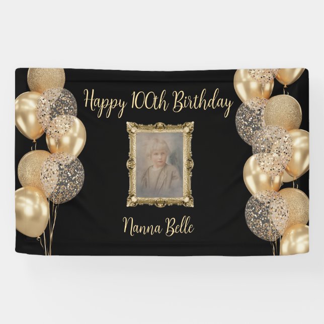 Birthday Banner - personalize with photo and text (Horizontal)