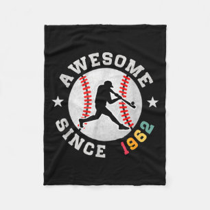 Birthday Baseball Lover Gift 64 Years Old Awesome Fleece Blanket